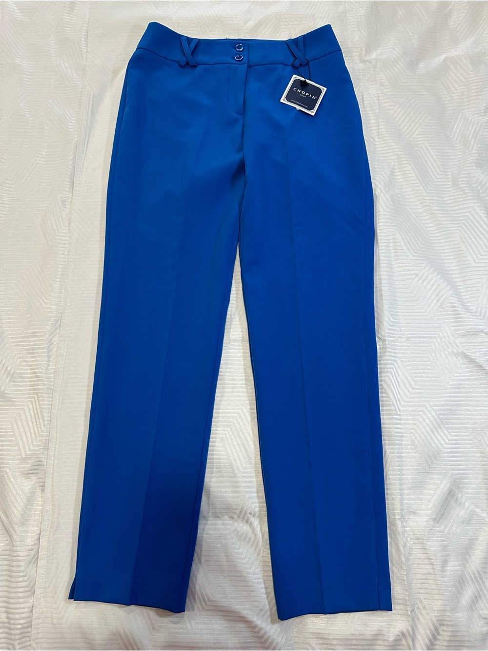 Chopin Roma Royal Blue Stretchy Techno Trousers Career Pants Italy 42 / US 6 NWT